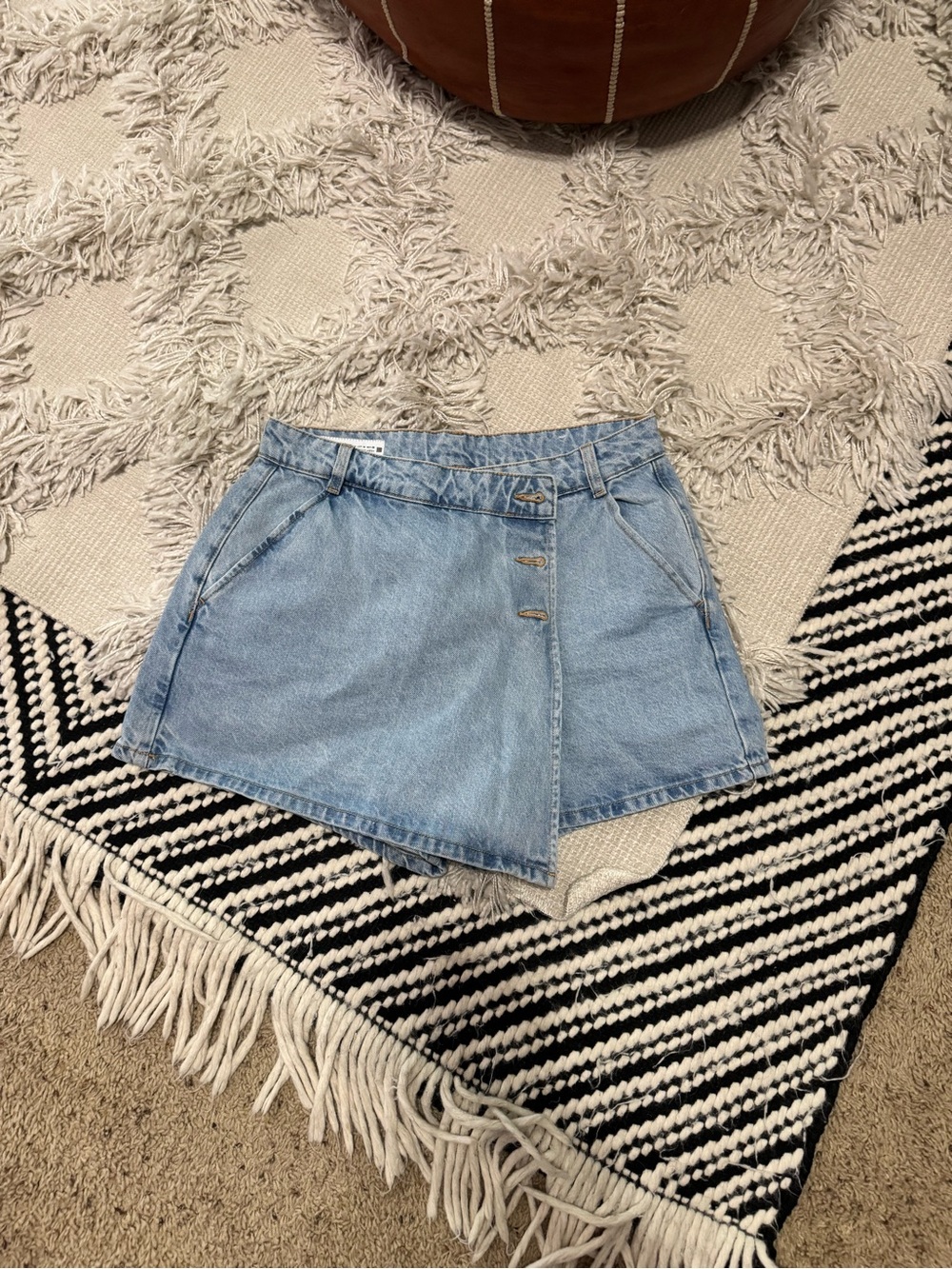 Zara Light Blue Denim Skort
